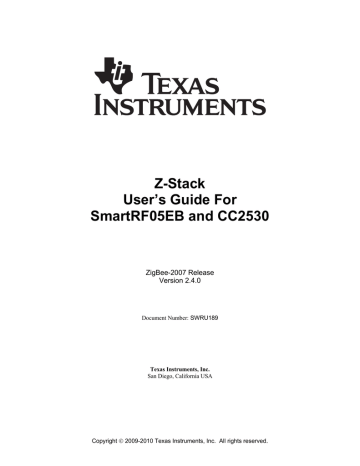 Z-Stack User's Guide | Manualzz Z-Stack User's Guide | Manualzz