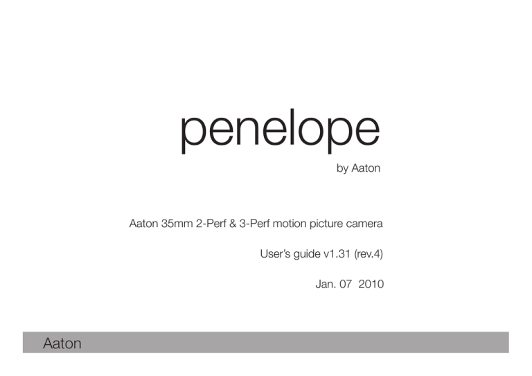 AAton Penelope v1.31 User guide AAton Penelope v1.31 User guide
