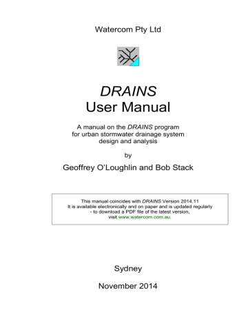 DRAINS User Manual DRAINS User Manual