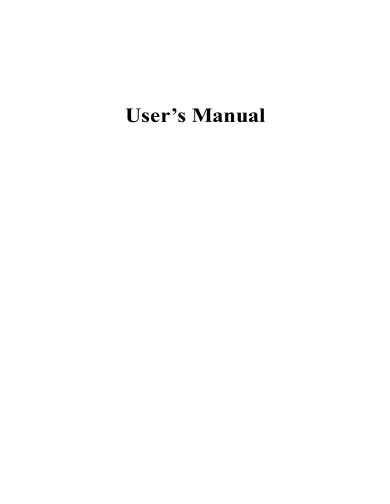 User's Manual User's Manual