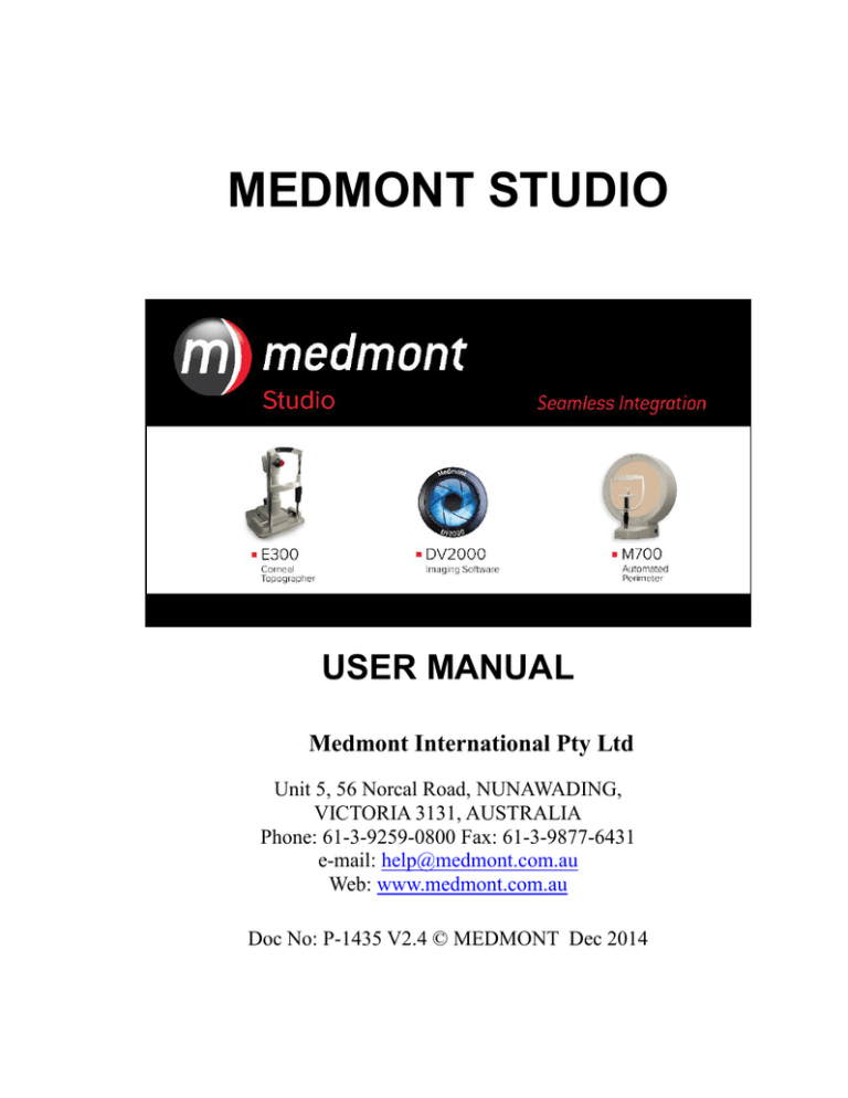 Medmont Studio User Manual Medmont Studio User Manual