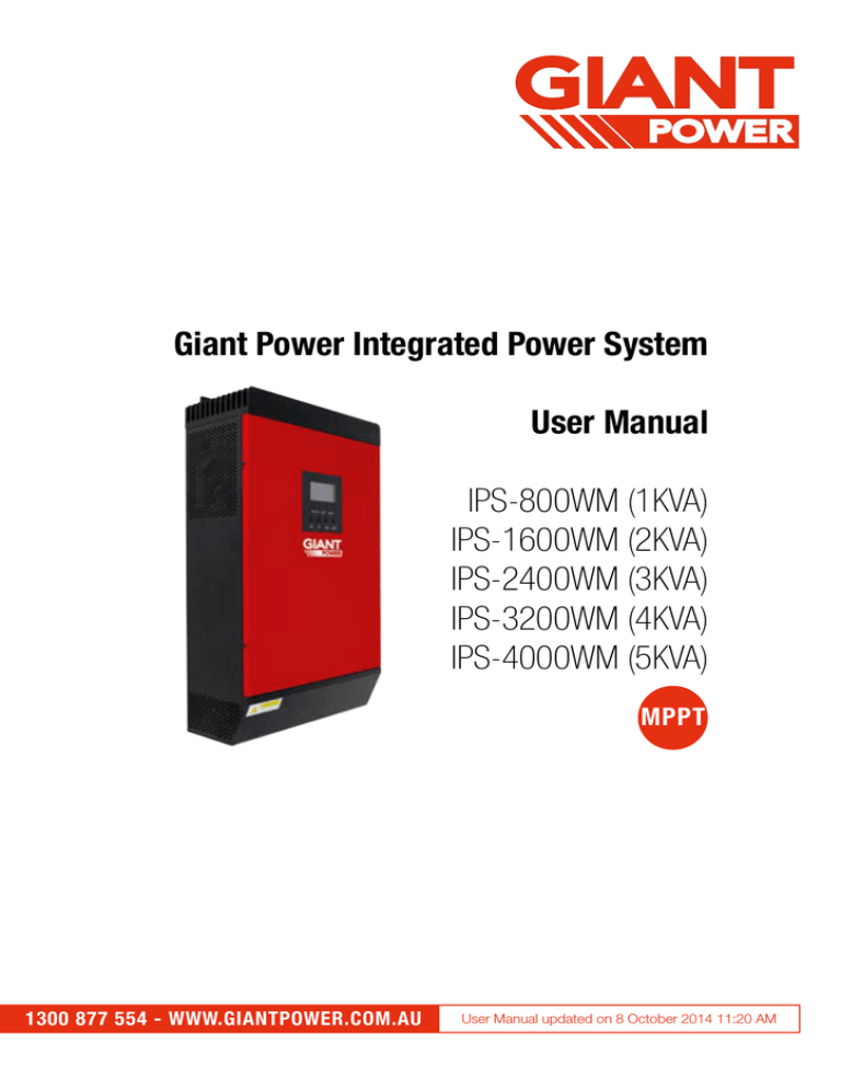 Giant Power Integrated Power System User Manual IPS Giant Power Integrated Power System User Manual IPS