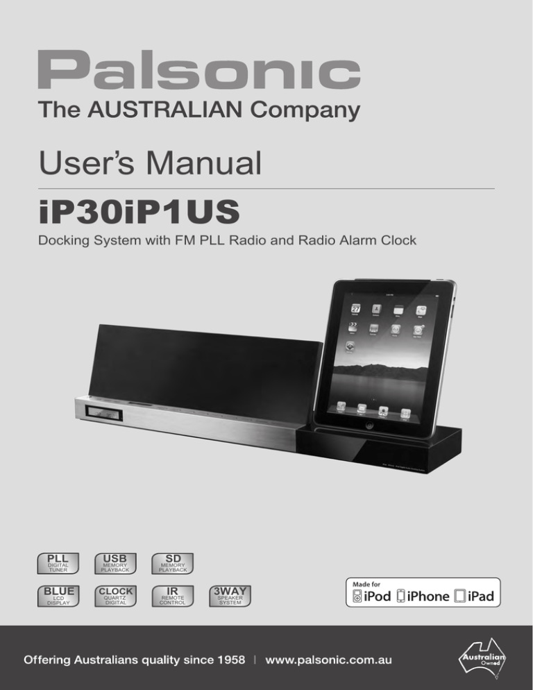 Palsonic iP30iP1US Owner's manual Palsonic iP30iP1US Owner's manual