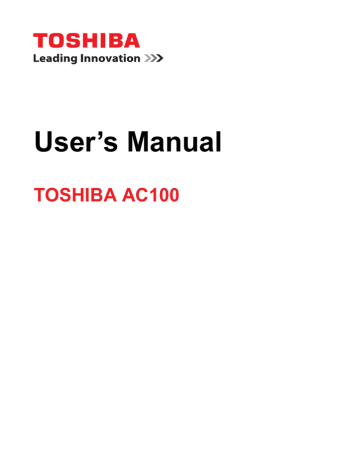 Toshiba ac100 Laptop User manual | Manualzz Toshiba ac100 Laptop User manual | Manualzz