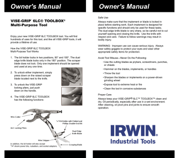 Irwin Vise-Grip Toolbox Owner's Manual | Manualzz