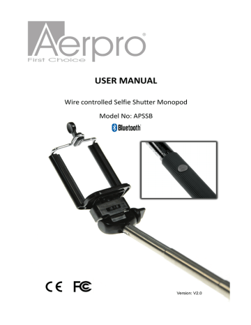 Aerpro APSSB Smartphone monopod bluetooth Owner's Manual | Manualzz
