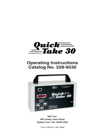 QuickTake 30 Sample Pump 228-9530 Operating Instructions 40079 QuickTake 30 Sample Pump 228-9530 Operating Instructions 40079
