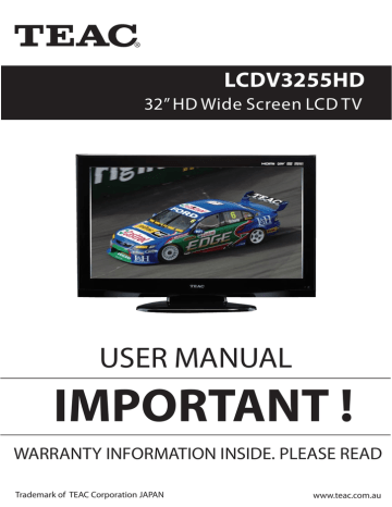 TEAC LCDV3255HD User manual | Manualzz TEAC LCDV3255HD User manual | Manualzz