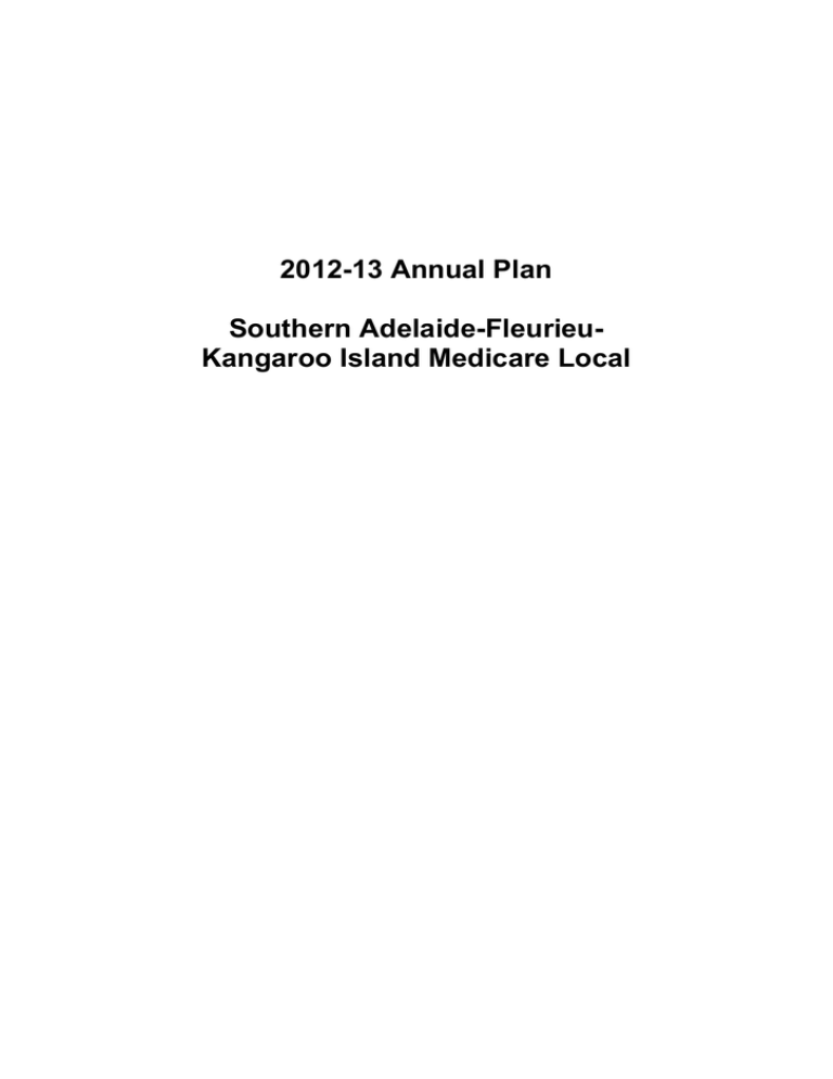 Medicare Local Annual Plan template and user guide Medicare Local Annual Plan template and user guide