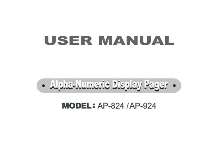 Apollo AL-924 User manual Apollo AL-924 User manual
