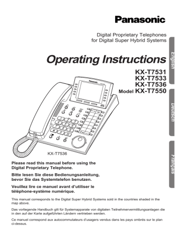 Panasonic KXT7536NE, KXT7533NE, KXT7531NE, KXT7550NE Operating instructions Panasonic KXT7536NE, KXT7533NE, KXT7531NE, KXT7550NE Operating instructions
