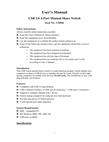 Cables to Go 30506 Owner's manual Cables to Go 30506 Owner's manual