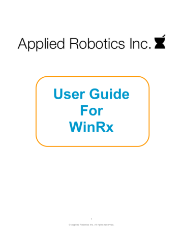 User Guide For WinRx User Guide For WinRx