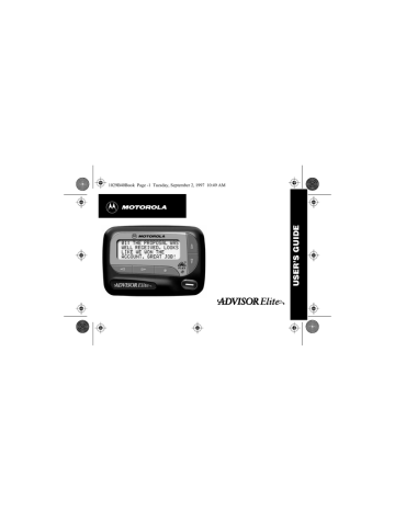 Motorola ADVISOR ELITE User manual Motorola ADVISOR ELITE User manual