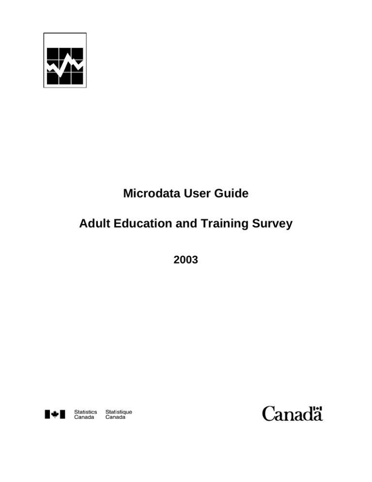 Microdata User Guide Adult Education and Training Survey Microdata User Guide Adult Education and Training Survey