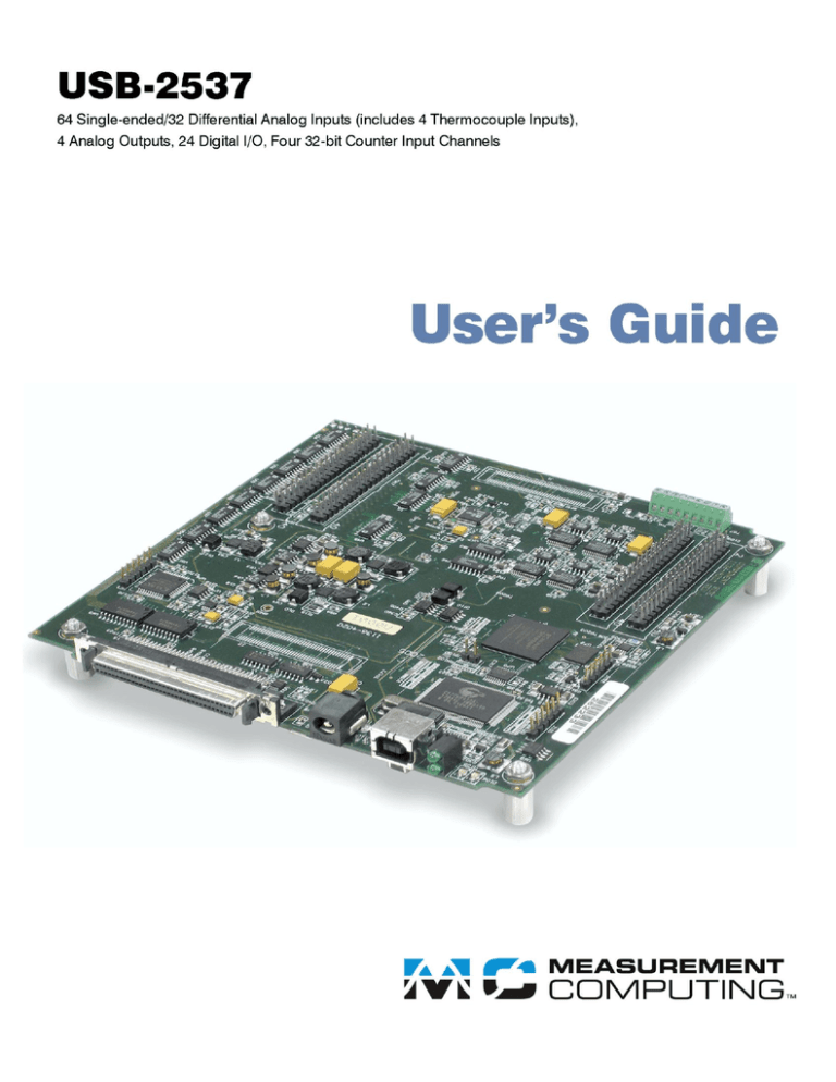 USB-2537 User's Guide - from Measurement Computing USB-2537 User's Guide - from Measurement Computing