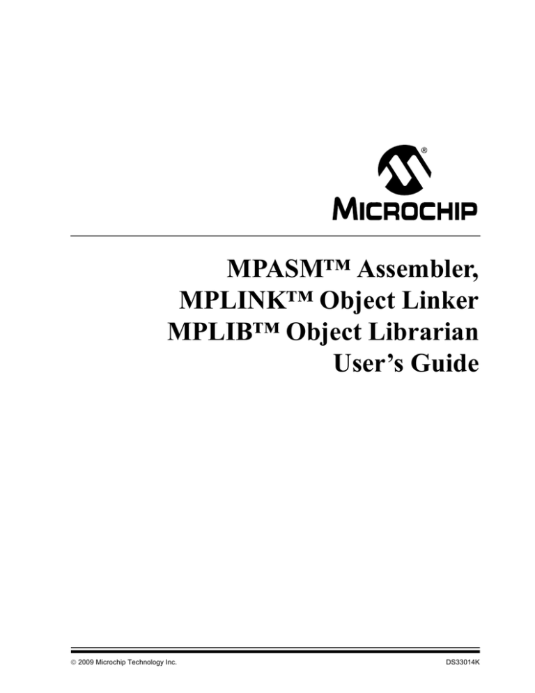 Assembler/Linker/Librarian User's Guide Assembler/Linker/Librarian User's Guide