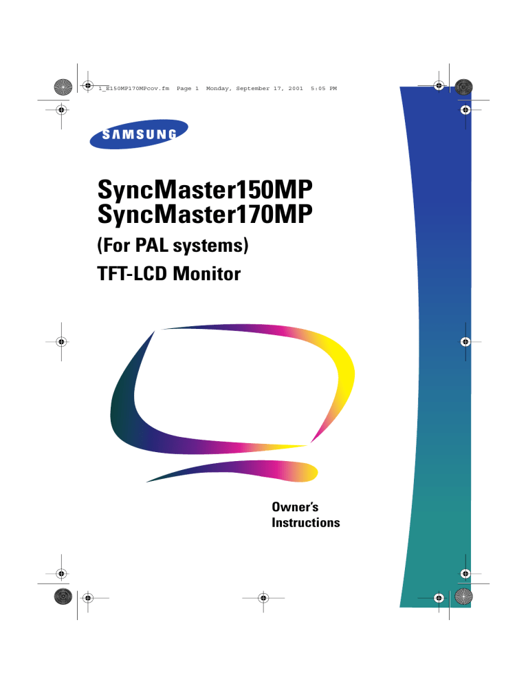 Samsung 170MP PLUS, 170MP, 150MP User manual Samsung 170MP PLUS, 170MP, 150MP User manual