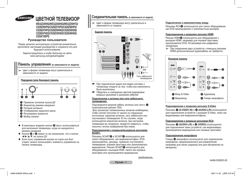 Инструкция По Эксплуатации Пульт Управления Lcd Телевизор Samsung ...