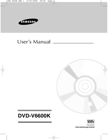 Samsung DVD-V6600K User's Manual | Manualzz