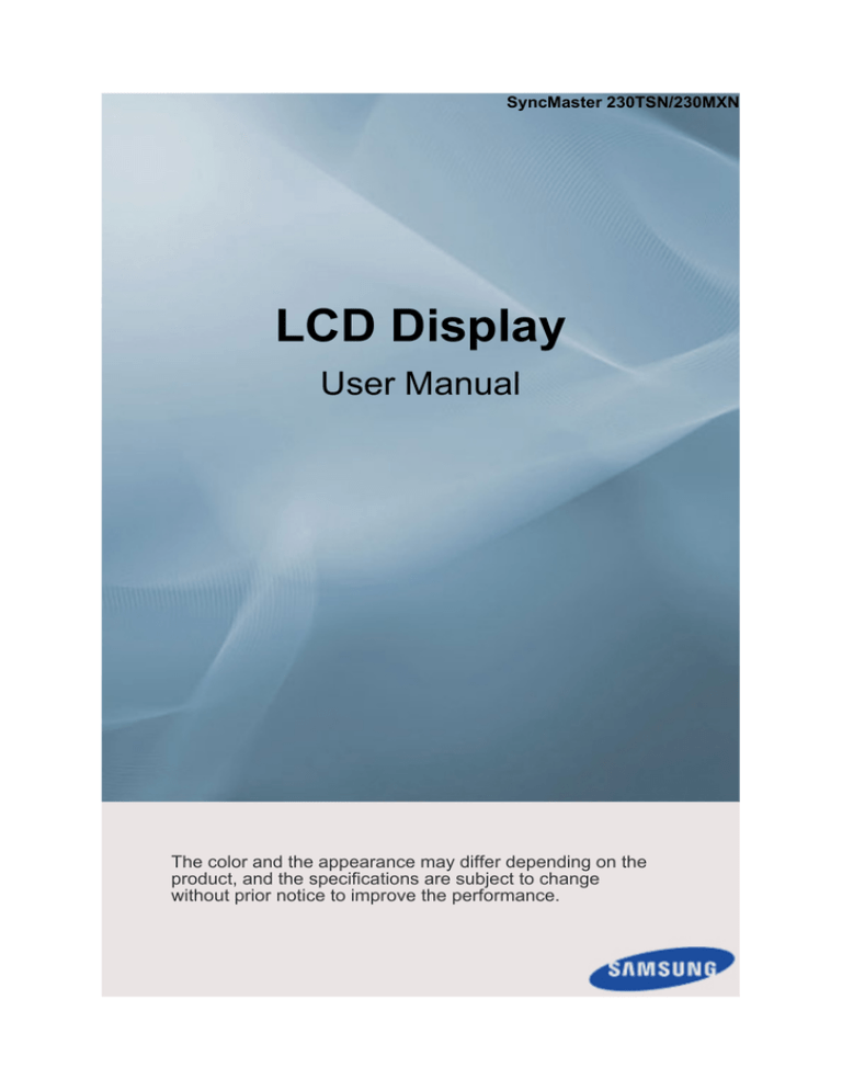 Samsung 230MXN User manual Samsung 230MXN User manual