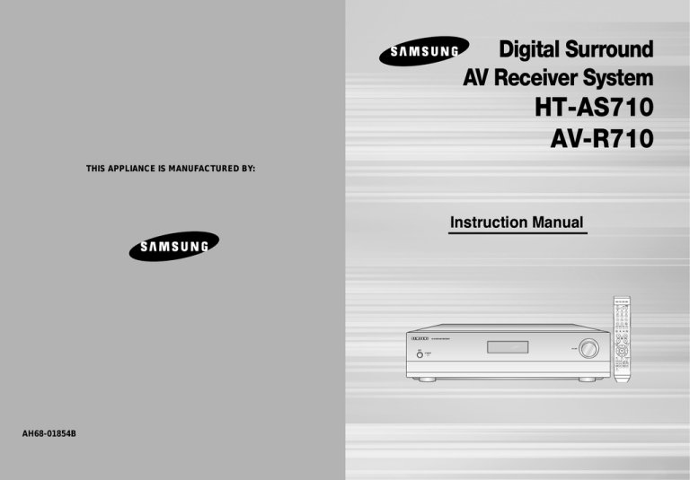 Samsung HT-AS710, AV-R710 User manual Samsung HT-AS710, AV-R710 User manual