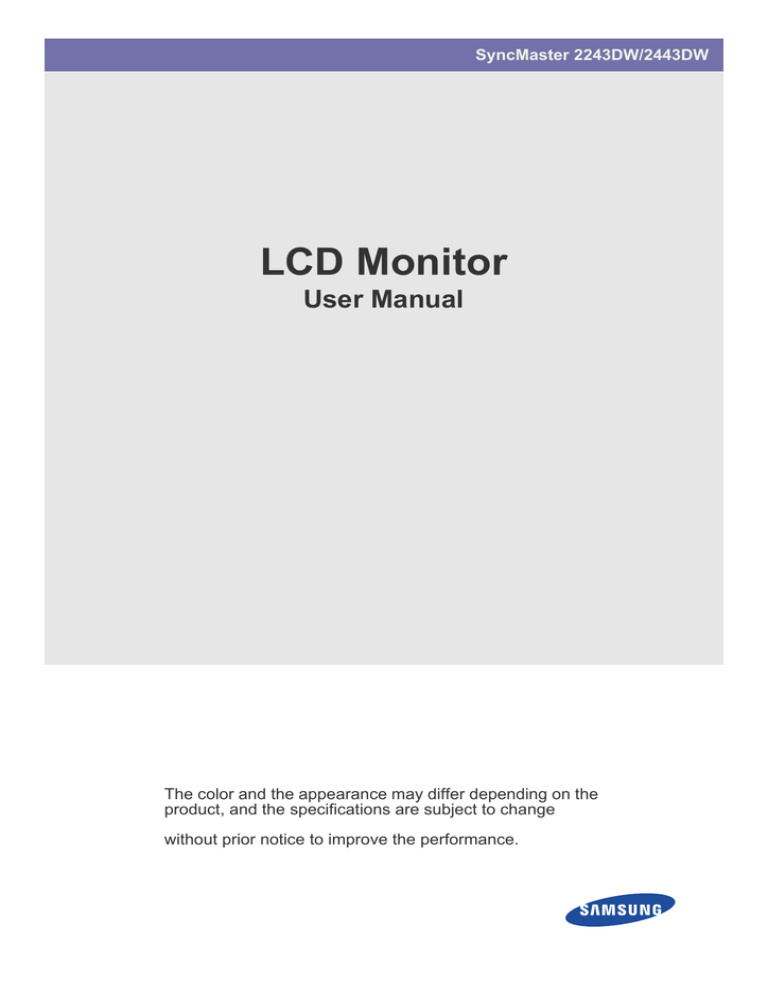 Samsung 2443DW User manual Samsung 2443DW User manual