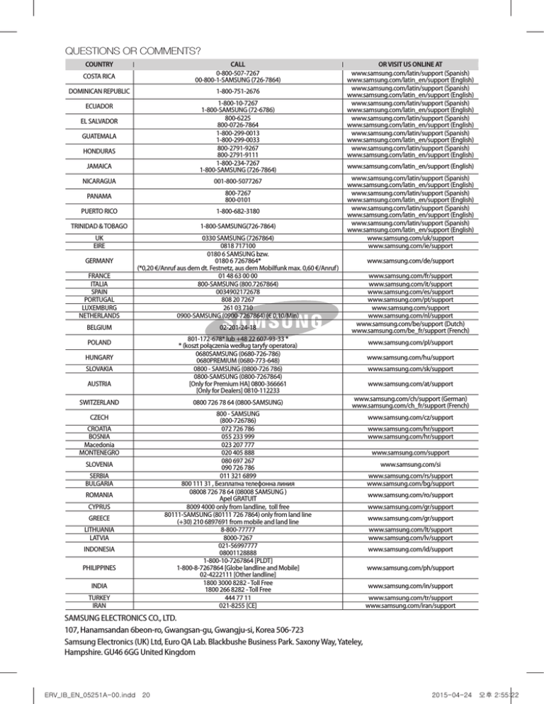 Samsung AN026JSKLKN User manual Samsung AN026JSKLKN User manual