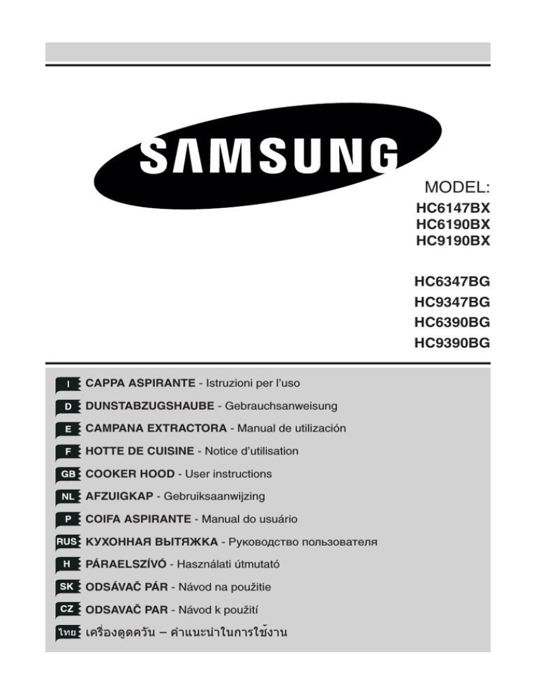 Samsung HDC6190BX, HC9190BX/XST, HC9190BX User manual Samsung HDC6190BX, HC9190BX/XST, HC9190BX User manual