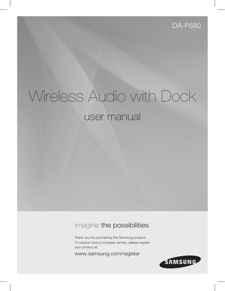Samsung DA-F680 User's manual Samsung DA-F680 User's manual