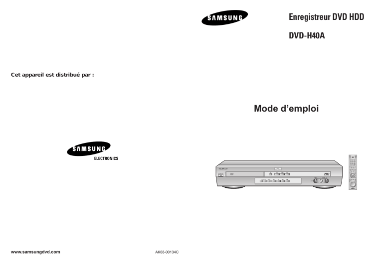 Samsung DVD-H40E User's manual Samsung DVD-H40E User's manual