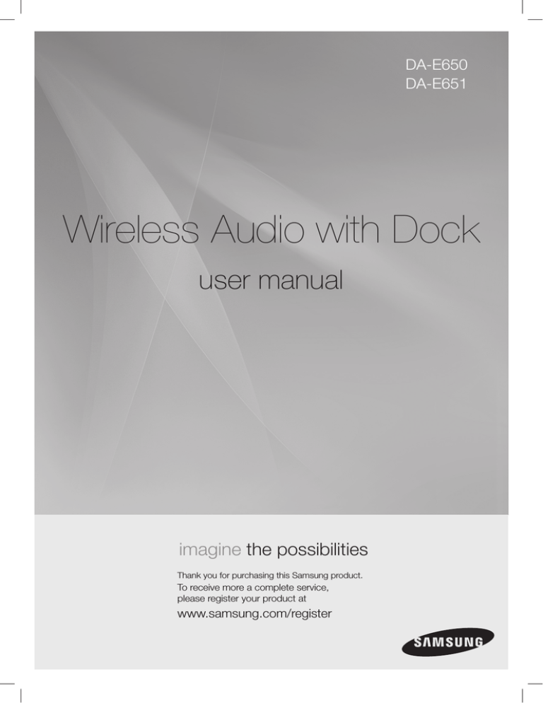 Samsung DA-E650 User manual Samsung DA-E650 User manual