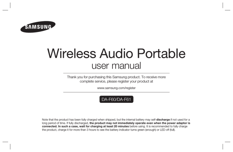 Samsung DA-F61 User manual Samsung DA-F61 User manual