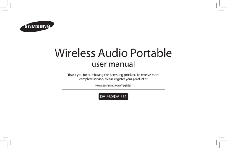 Samsung DA-F61 User manual Samsung DA-F61 User manual