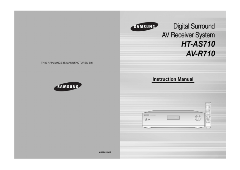 Samsung HT-AS710 User manual Samsung HT-AS710 User manual