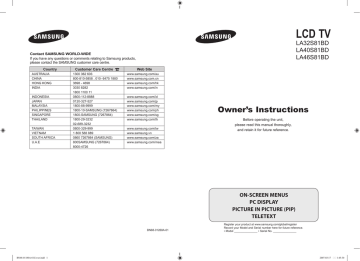 Samsung LA40S81BD User manual | Manualzz