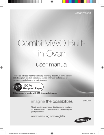 Samsung NQ50C7535DS/SA User manual Samsung NQ50C7535DS/SA User manual