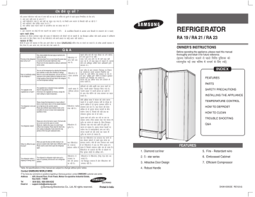Samsung RA23F, RA19ACTR3, RA21F User's manual Samsung RA23F, RA19ACTR3, RA21F User's manual