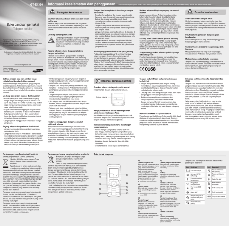 Samsung GT-E1390 User manual Samsung GT-E1390 User manual