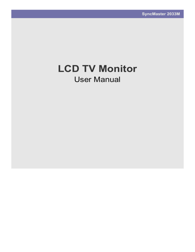 Samsung 2033M User manual Samsung 2033M User manual