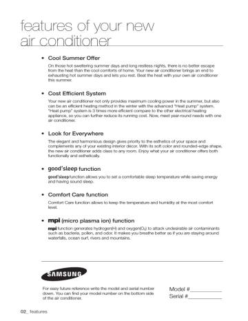 Samsung AQV12FKX, AQV09EWCN, AQV12EWCN, AQV24EWCN, AQV09EWCX, AQV12EWCX, AQV24EWCX, AQV09VBEX User manual Samsung AQV12FKX, AQV09EWCN, AQV12EWCN, AQV24EWCN, AQV09EWCX, AQV12EWCX, AQV24EWCX, AQV09VBEX User manual
