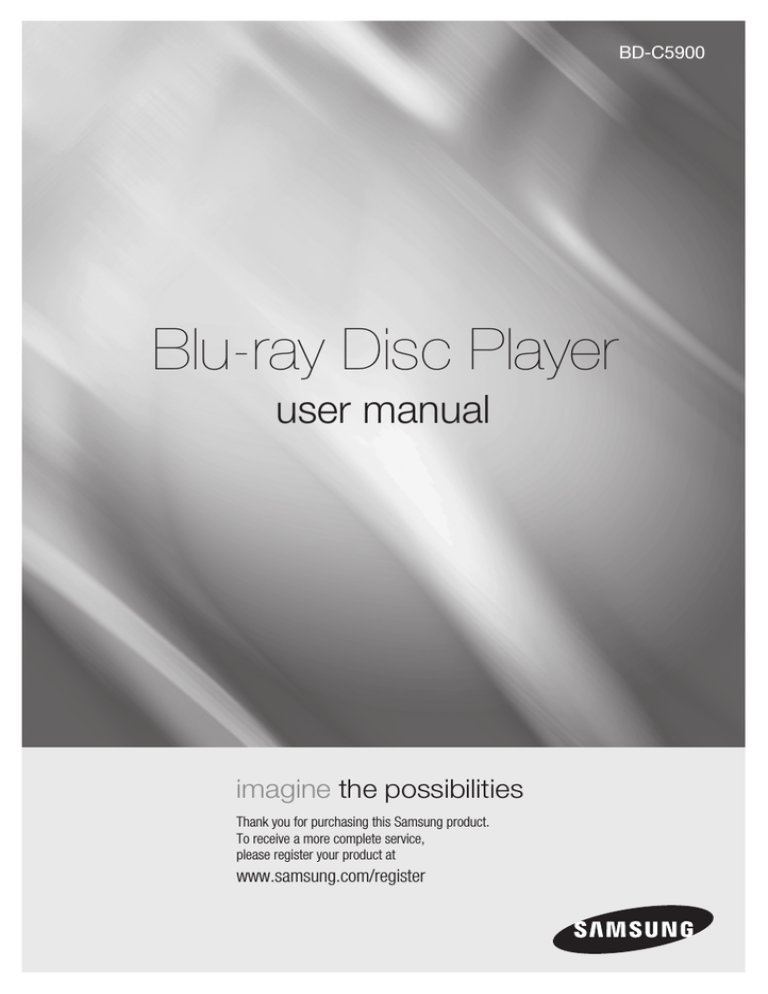 Samsung BD-C5900 User manual Samsung BD-C5900 User manual