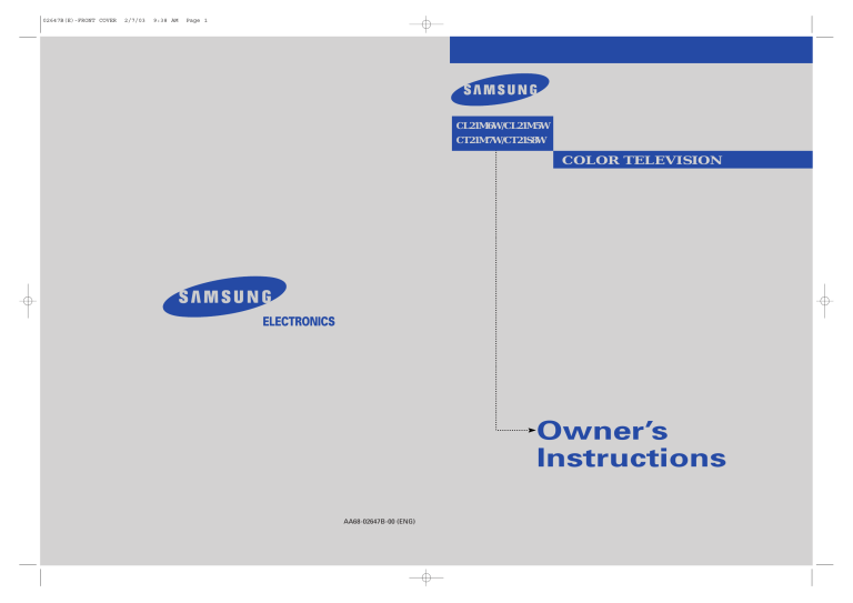 Samsung CT-21S8W, CT-21M7W User manual Samsung CT-21S8W, CT-21M7W User manual