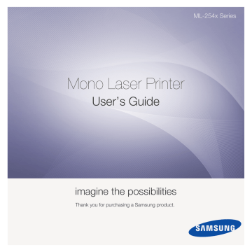 Samsung Samsung ML-2545 Laser Printer series, Samsung ML-2546 Laser Printer series, Samsung ML-2541 Laser Printer series, ML-2540R, Samsung ML-2547 Laser Printer series, ML-2540, Samsung ML-2540 Laser Printer series User guide Samsung Samsung ML-2545 Laser Printer series, Samsung ML-2546 Laser Printer series, Samsung ML-2541 Laser Printer series, ML-2540R, Samsung ML-2547 Laser Printer series, ML-2540, Samsung ML-2540 Laser Printer series User guide