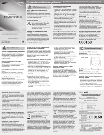 Samsung GT-E1080/I User manual Samsung GT-E1080/I User manual