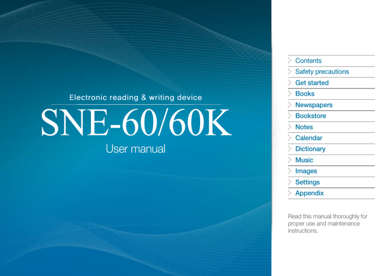 Samsung SNE-60K User's manual Samsung SNE-60K User's manual
