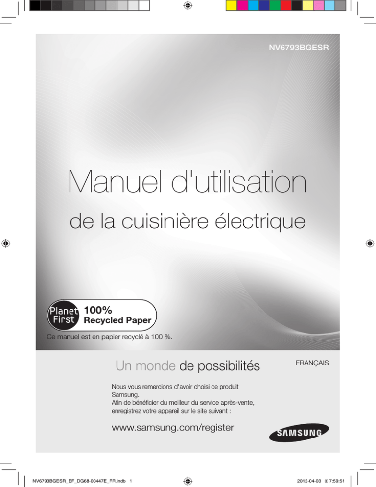 Samsung NV6793BGESR/EF User's manual Samsung NV6793BGESR/EF User's manual