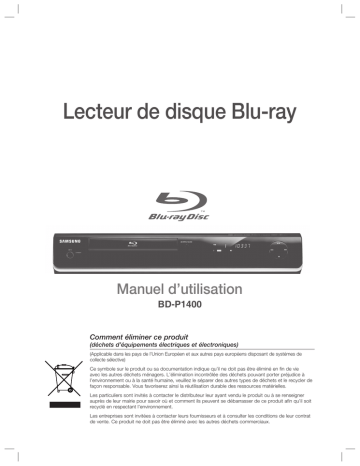 Samsung BD-P1400 Manuel utilisateur | Manualzz