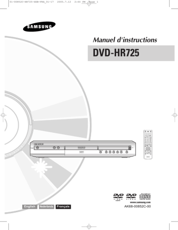 Samsung DVD-HR725 Manuel utilisateur | Manualzz