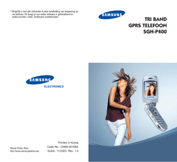 (Menu 8.2). Samsung SGH-P400 | Manualzz